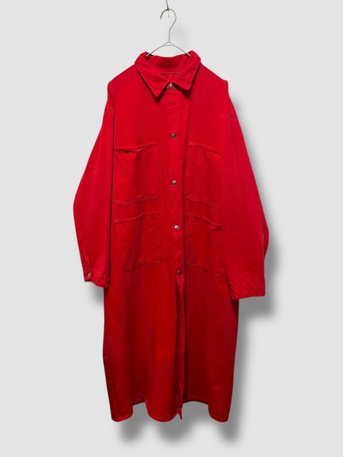 UNIVERSAL STONE CUTTER” Red Denim Work Coat | RENGA CLOTHING STORE