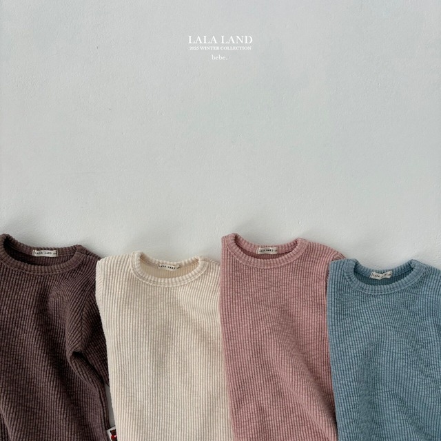 《予約》lala land ¨ bebe) peach ribbed T