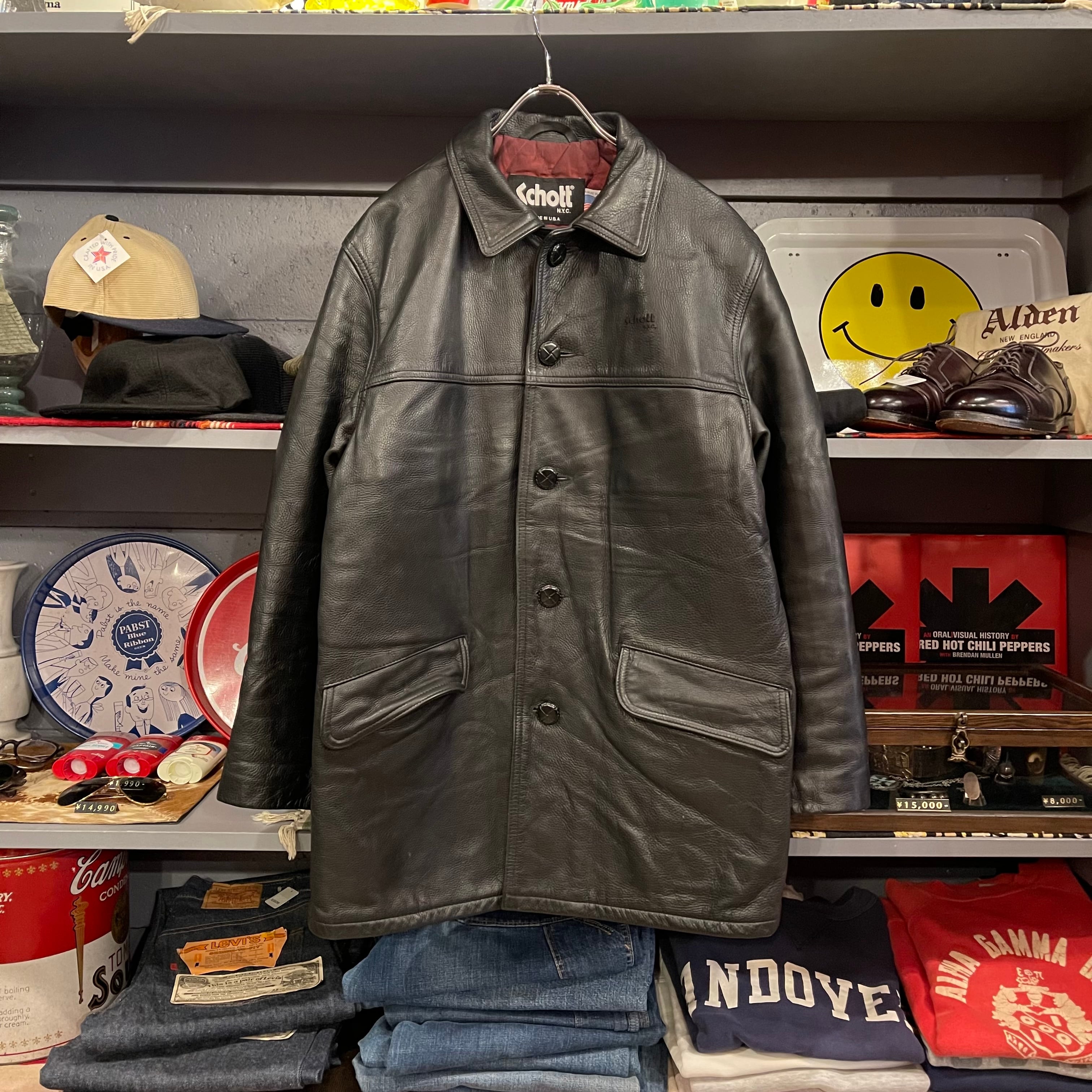 90's schott レザーカーコート 38 90s Schott Leather Car Coat | VOSTOK