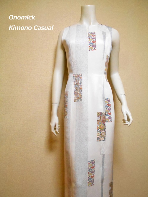 スラッシュ開きロングドレス Open front neck Lomg dress LO-632/S