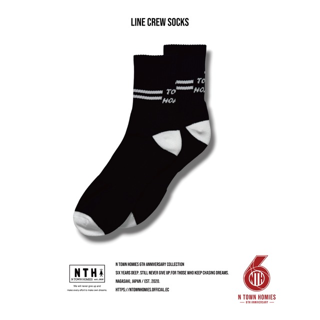 LINE CREW SOCKS color Black