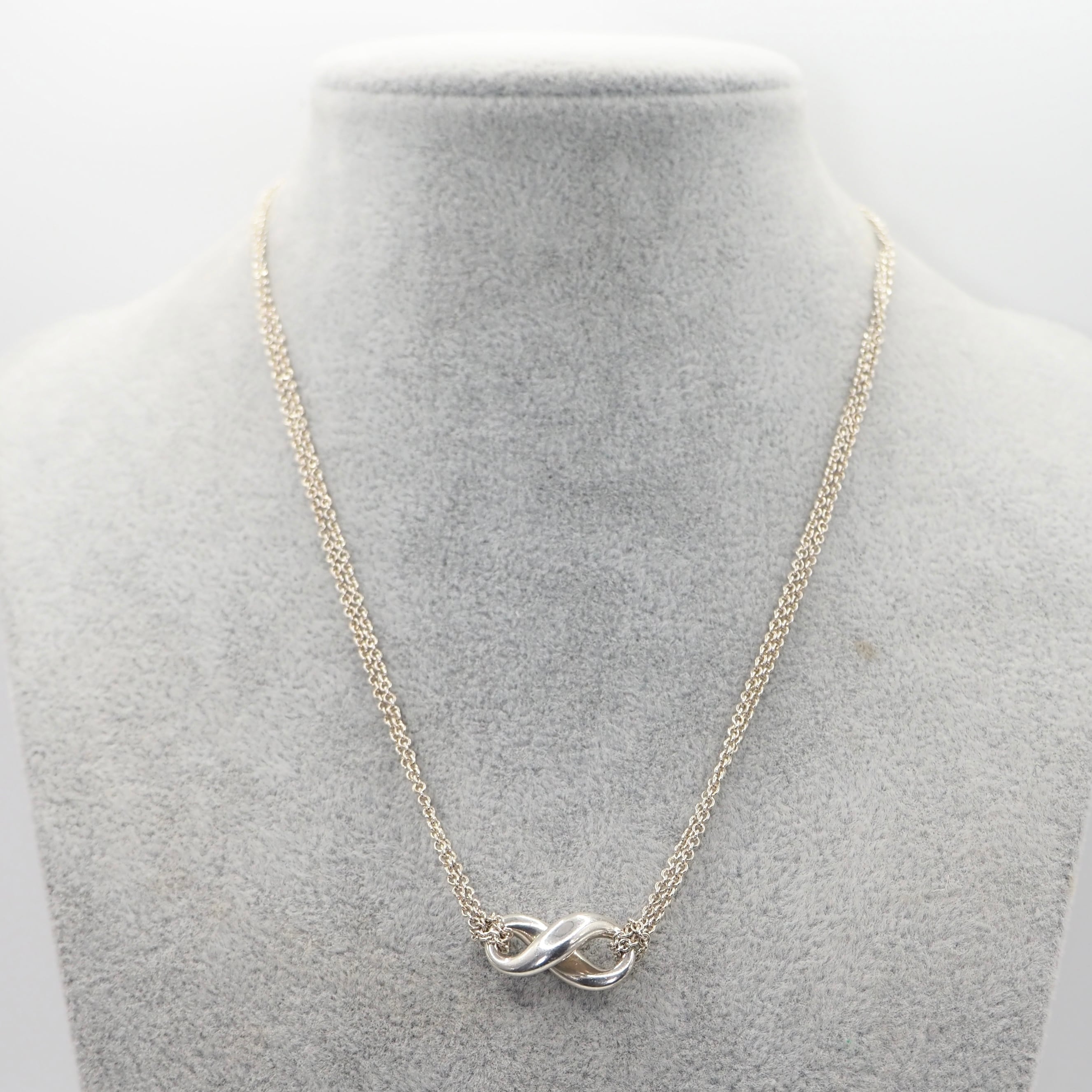 ティファニー インフィニティ クロス ダブルチェーン ネックレス シルバー Tiffany&Co. インフィニティダブルチェーンネックレス シルバー925