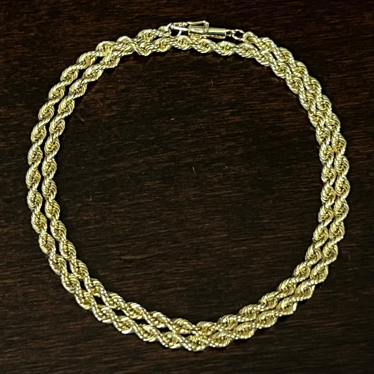 VINTAGE TIFFANY & CO. 14K Gold Twist Rope Narrow Necklace / W