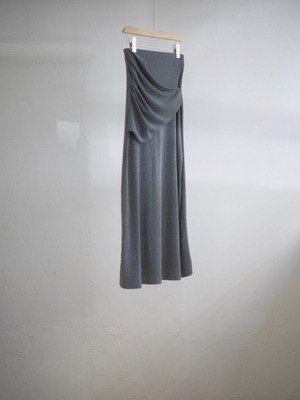 Drape Long Skirt / GRAY