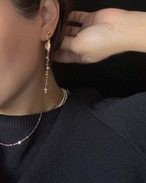 Mélange（メランジュ）ー  シルバー×ゴールドのロングイヤリング