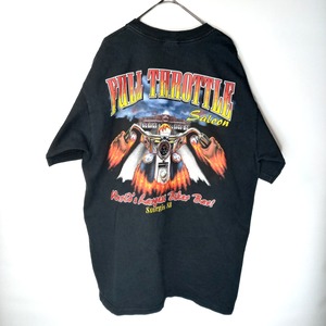 ANVIL　半袖　プリントTシャツ　背面プリント　USAコットン　L