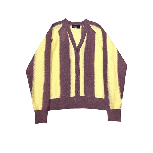 UNUSED - Mohair Stripe Knit Cardigan (size-4) ¥18000+tax