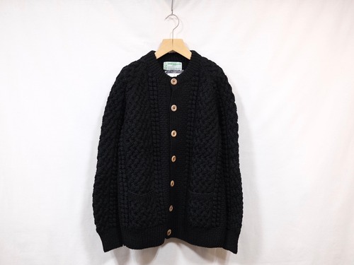 INVER ALLAN”4A CARDIGAN PURE NEW WOOL BLACK”