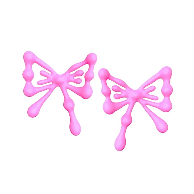 【LOVEMETAL】Fluorescent Pink Stud Earrings