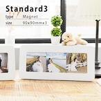 マグネットフォトスタンドStandard3(ホワイトフォトフレーム/90x90mmマグネット3枚セット)/Instagram印刷などに最適/オンラインプリント/写真印刷