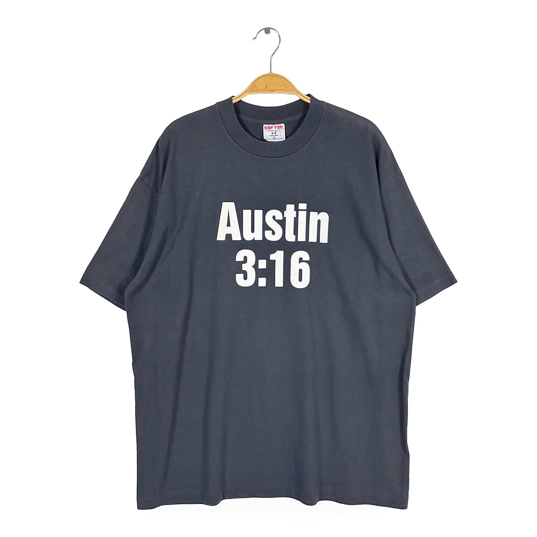 90s WWE ストーンコールド スティーブオースチン USA製 ヴィンテージ Tシャツ プロレス AUSTIN 3:16 ブラック シングルステッチ サイズXL BZ0645