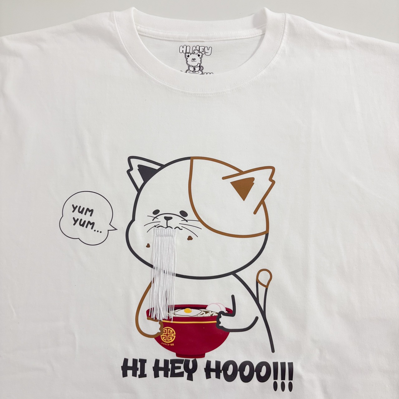 I LOVE UDON!!! – SLURP CAT 【うどん大好き!!!】うどん ちゅるちゅる ねこロンT　揺れるフリンジ麺デザイン - 3