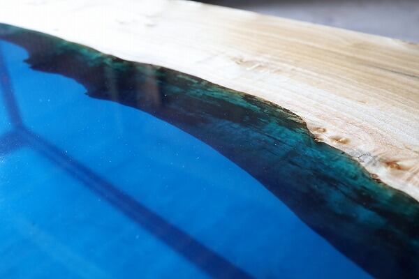 ポプラ×sinkaiブルー【レジンテーブル】 | RESIN SPACE