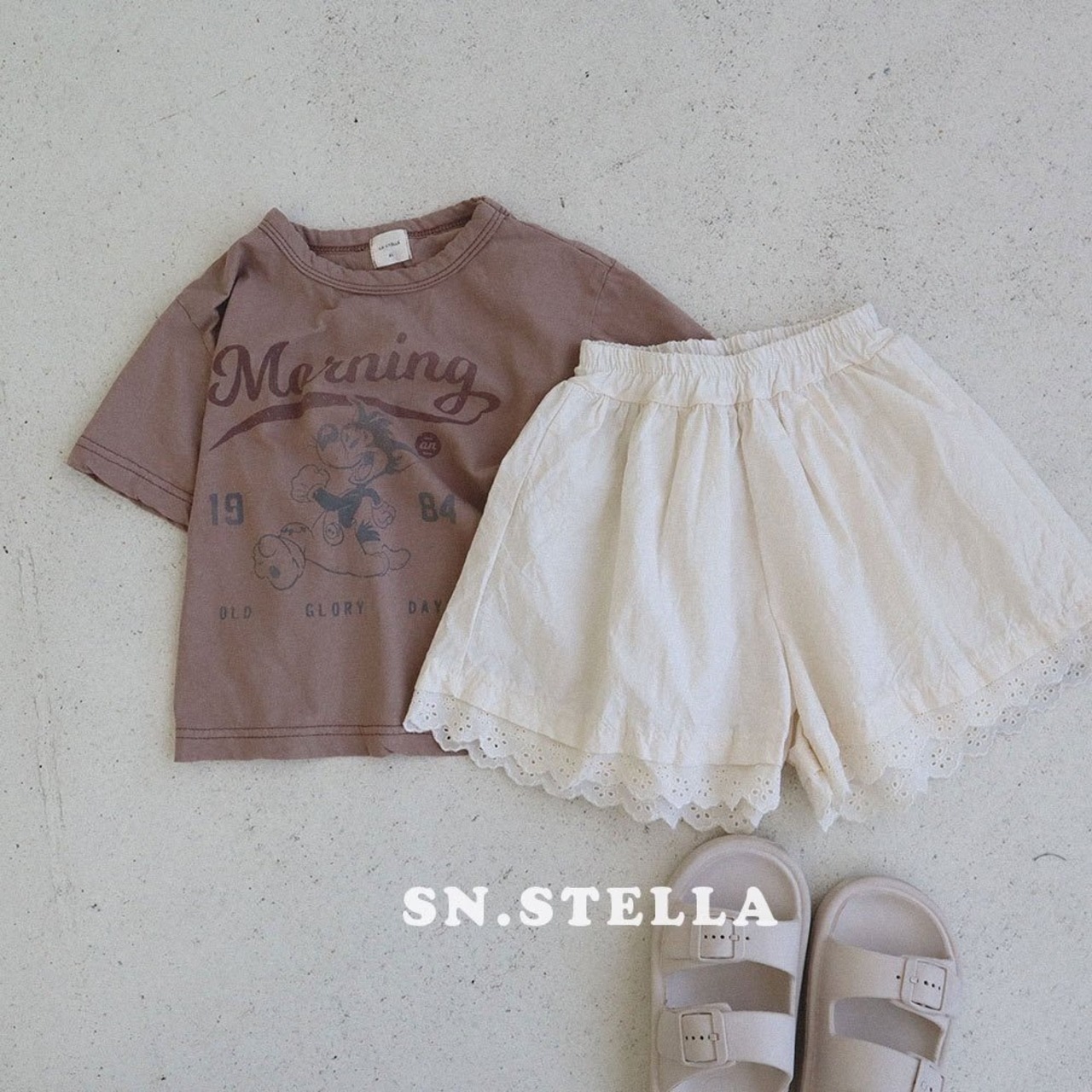 【SN,STELLA】モーニングウルフ Tシャツ ブラウン 80~130cm - 5