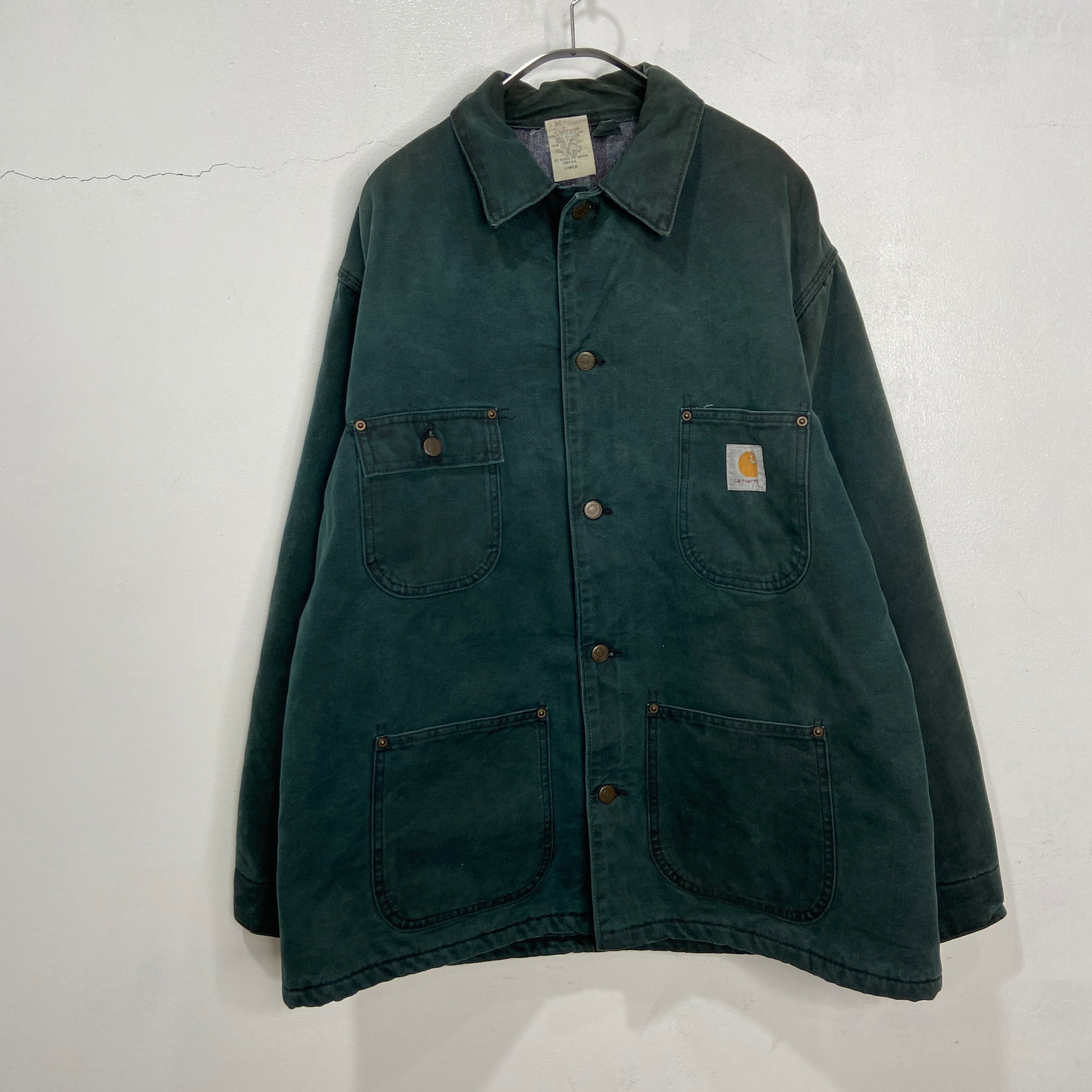 80s USA製 carhartt ミシガンチョアコート カバーオール 緑 L | 古着屋 Uan 