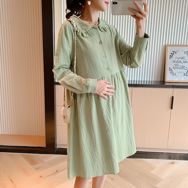 【新作】【送料無料】 A881＃2020秋のマタニティドレス長袖甘いかわいい服妊娠中の女性はゆるい妊娠に落ちる ロング 大人ガーリー スウィート キュート カジュアル オータム 秋物 AL expec431693773520