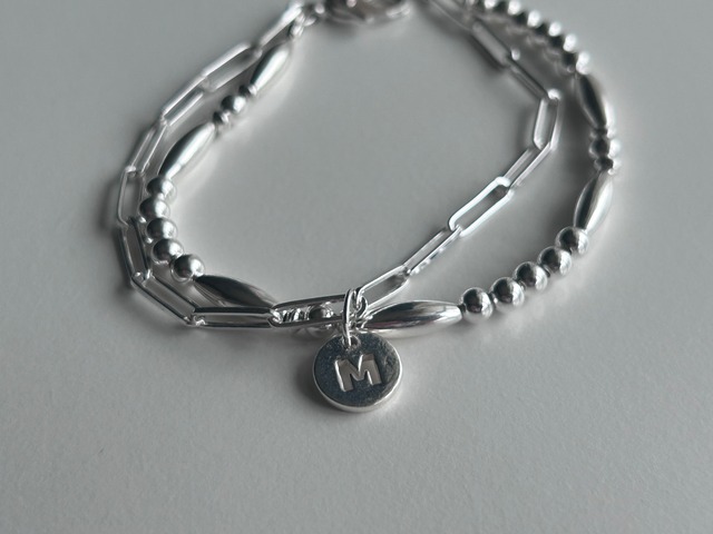 【イニシャル付】#226 mulch tangle bracelet silver 925