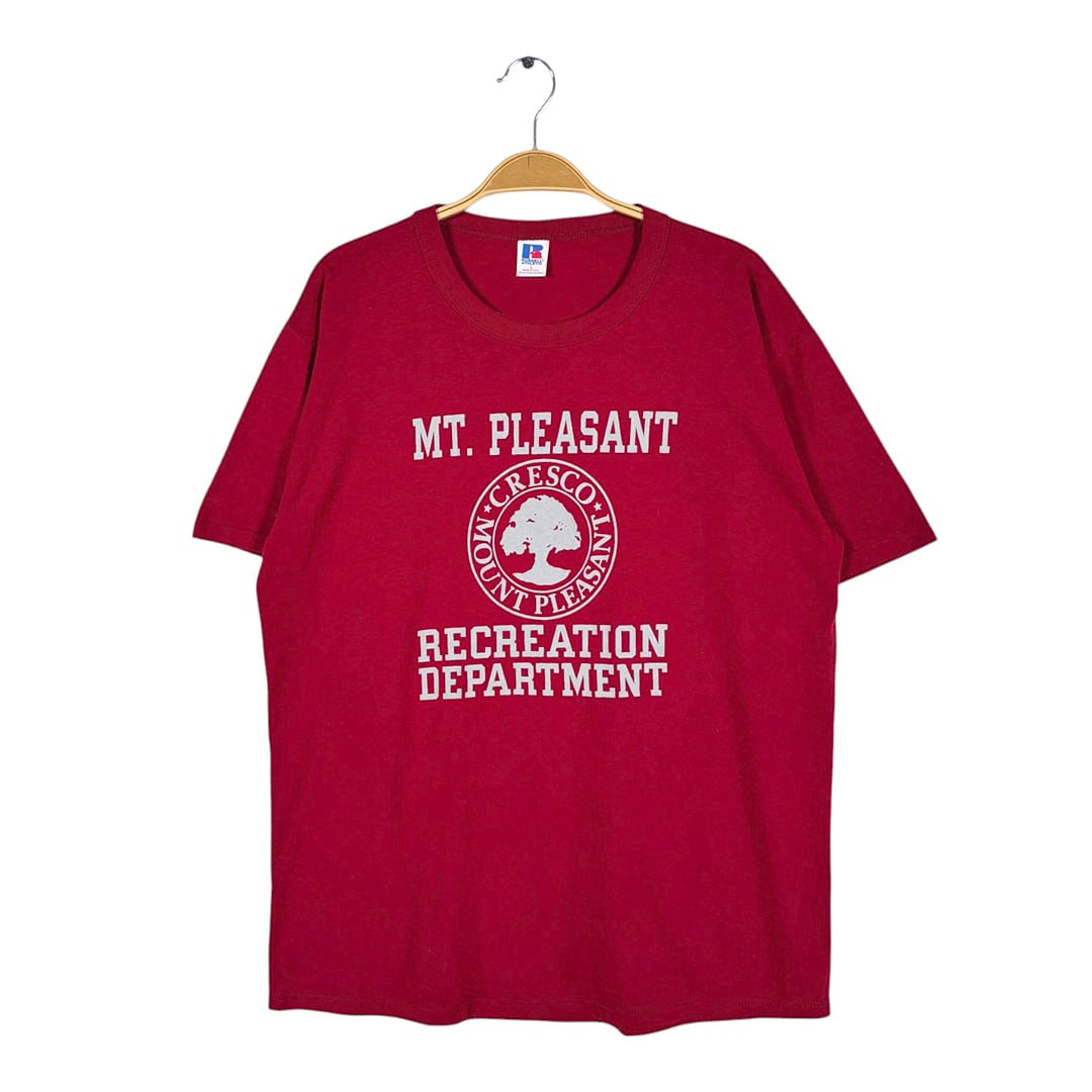 90s ラッセル USA製 ヴィンテージ Tシャツ 背番号 バーガンディー 袖シングステッチ RUSSELL サイズL BZ0596