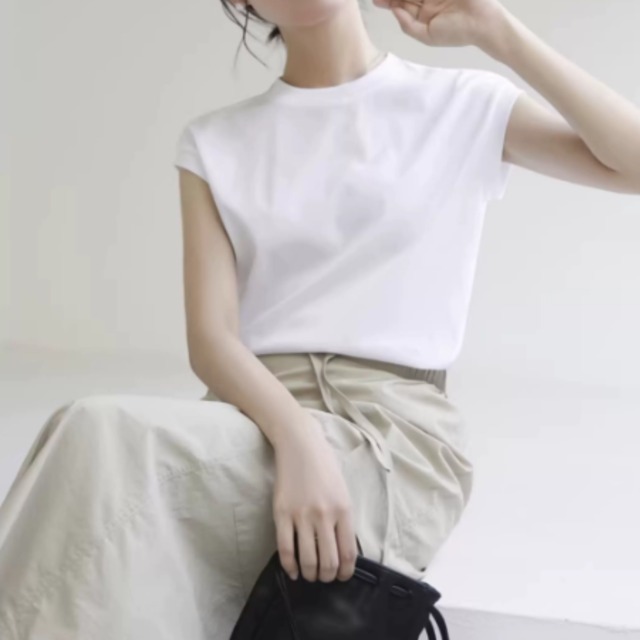 【ノースリーブクルーネックTシャツ 】P00347