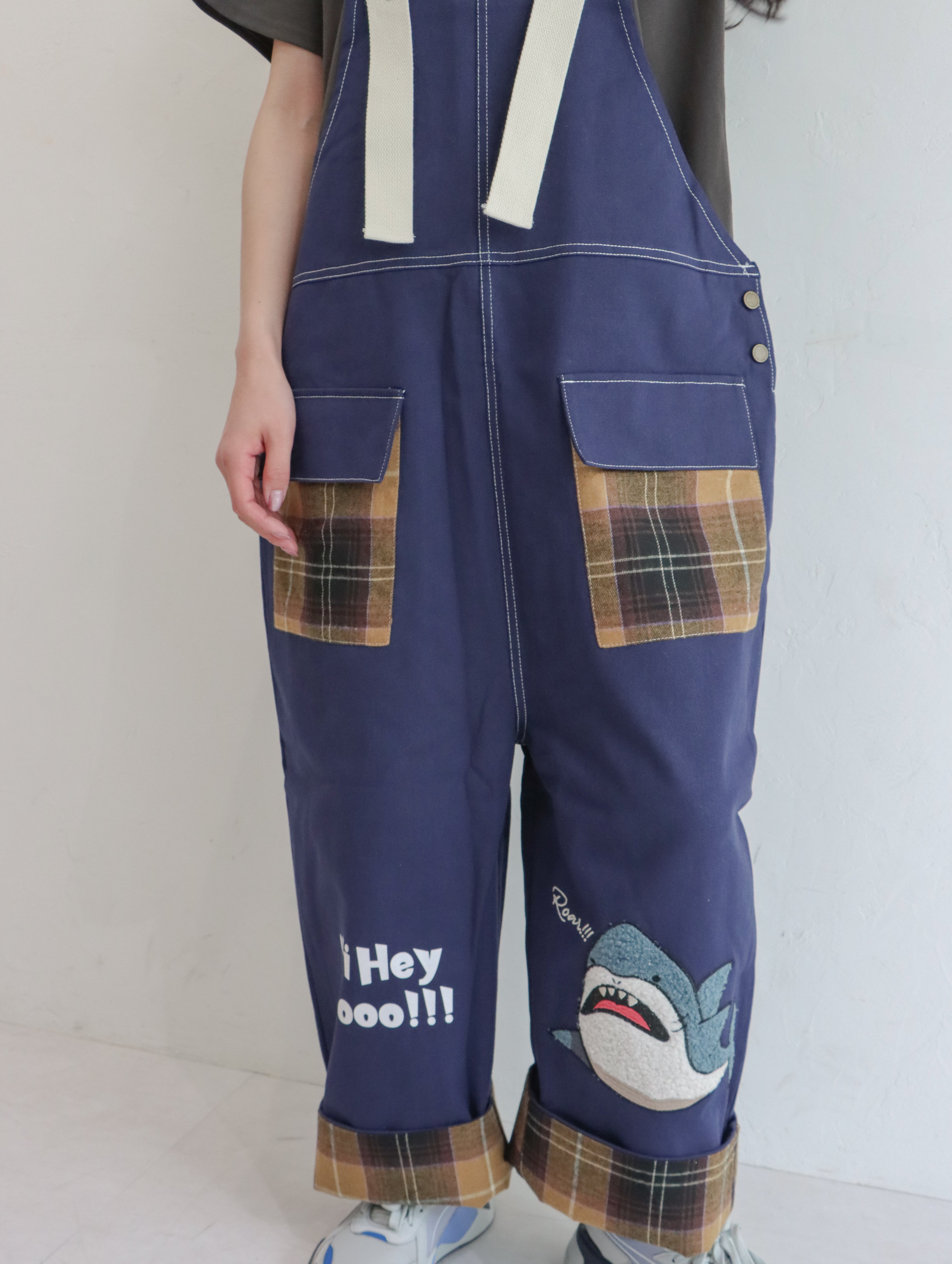 WAIT… DINOSAUR & SHARK? Overalls 「恐竜とサメ？」と聞かれる恐竜