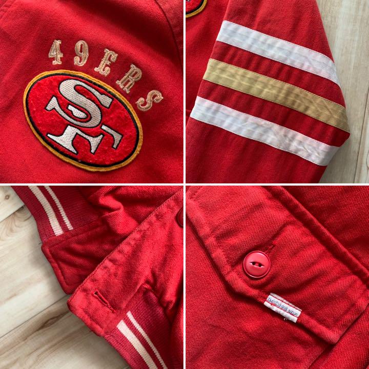 MIRAGE 49ers スタジャンコットンレッド激レア刺繍ロゴNFL