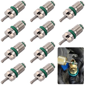 【新着特価】エアコンバルブコア 10個セット R134A カーエアコン 交換用 自動車空調部品バルブコア 修理用アクセサリー 漏れを防 密閉性が高 冷媒用 高圧耐性 車の修理ツール エアコンメンテナンス R134a用(銅/NBR)