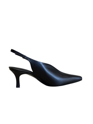 【26SS】Mame Kurogouchi マメ クロゴウチ /  Curved Line Sling Back Heels - black