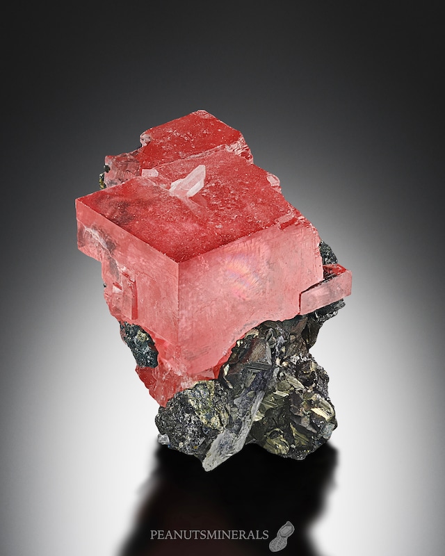 ロードクロサイト / クォーツ / キャルコパイライト【Rhodochrosite on Quartz & Chalcopyrite】アメリカ産