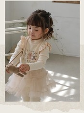 韓国子供服 / 26winter / puella FLO / ビジューT / キッズ / 冬服 *90~140*