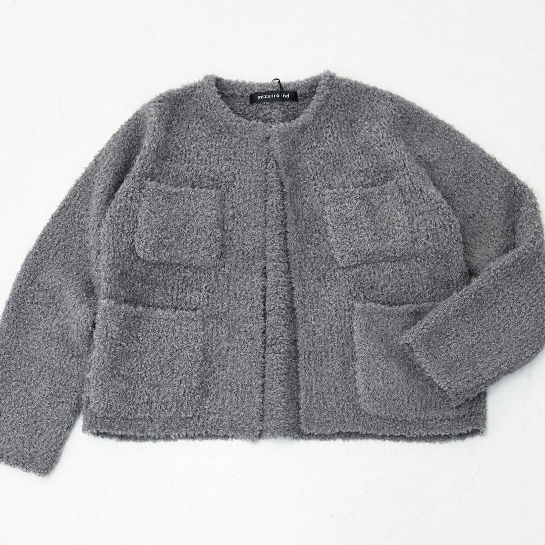 mizuiro ind [ミズイロ インド] hairly crew neck C/D with pockets [3