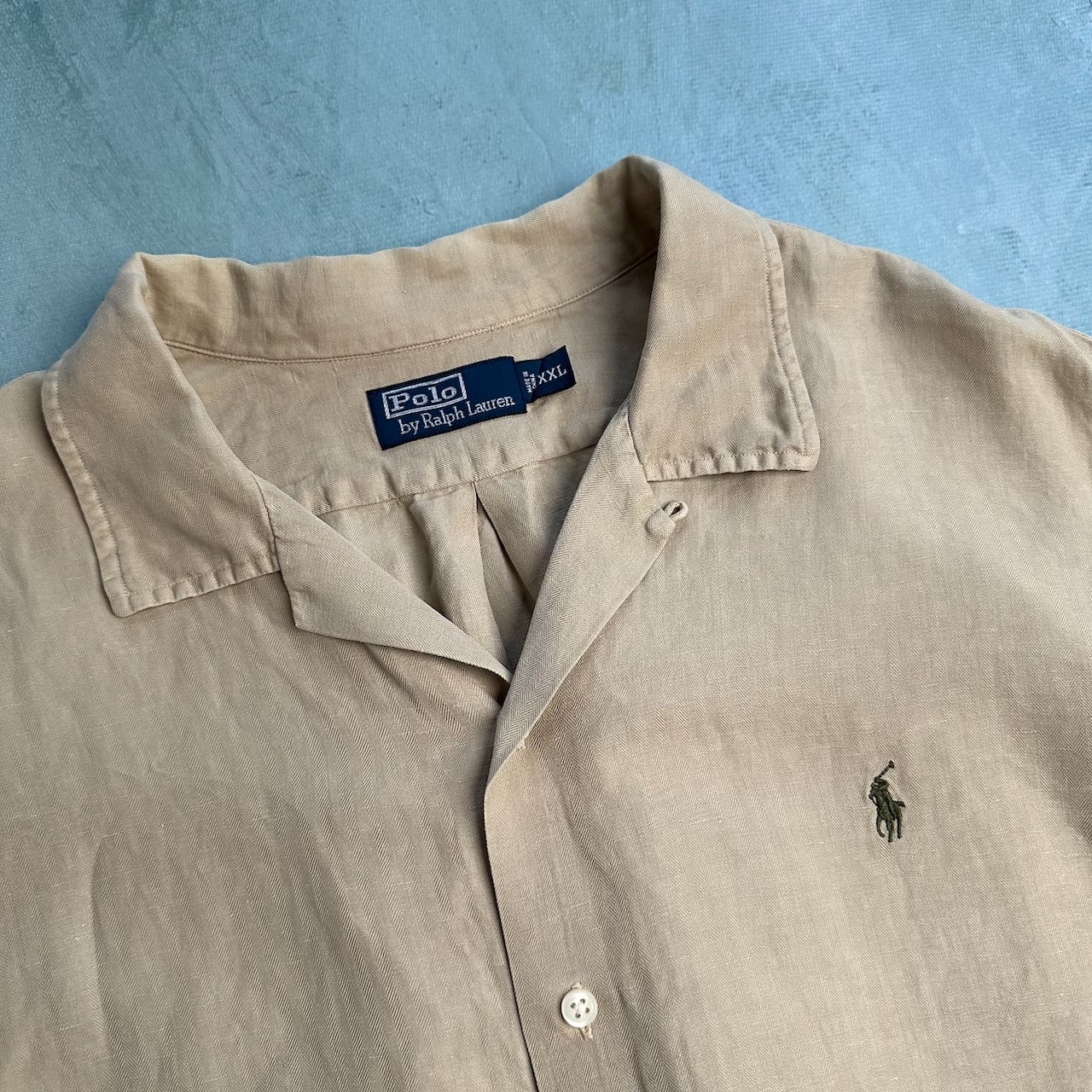 Ralph Lauren ラルフローレン シルク リネン 開襟 オープンカラー 半袖