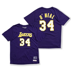 Shaquille O'Neal 【Los Angeles Lakers】 Numbering T-shirt. Mitchell & Ness