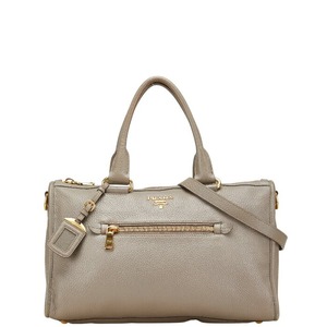 プラダ ハンドバッグ ショルダーバッグ 2WAY グレー レザー レディース PRADA 【中古】