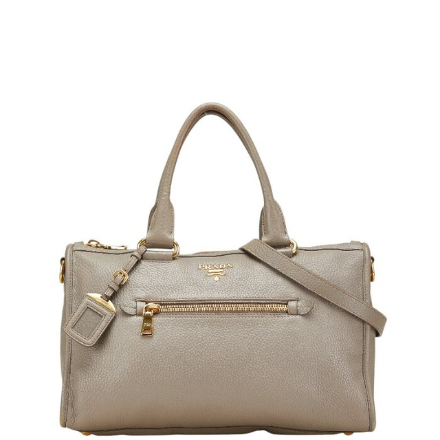 プラダ ハンドバッグ ショルダーバッグ 2WAY グレー レザー レディース PRADA 【中古】