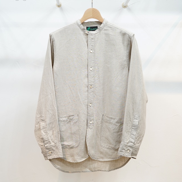 Workers(ワーカーズ) バンドカラーシャツ エクルリネン