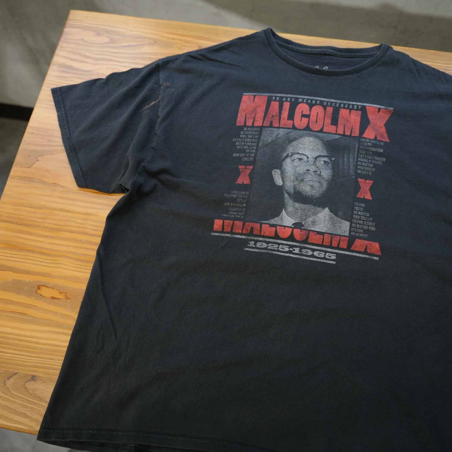 MALCOLM X マルコムX Tシャツ XLサイズ ブラック 偉人ヒストリー