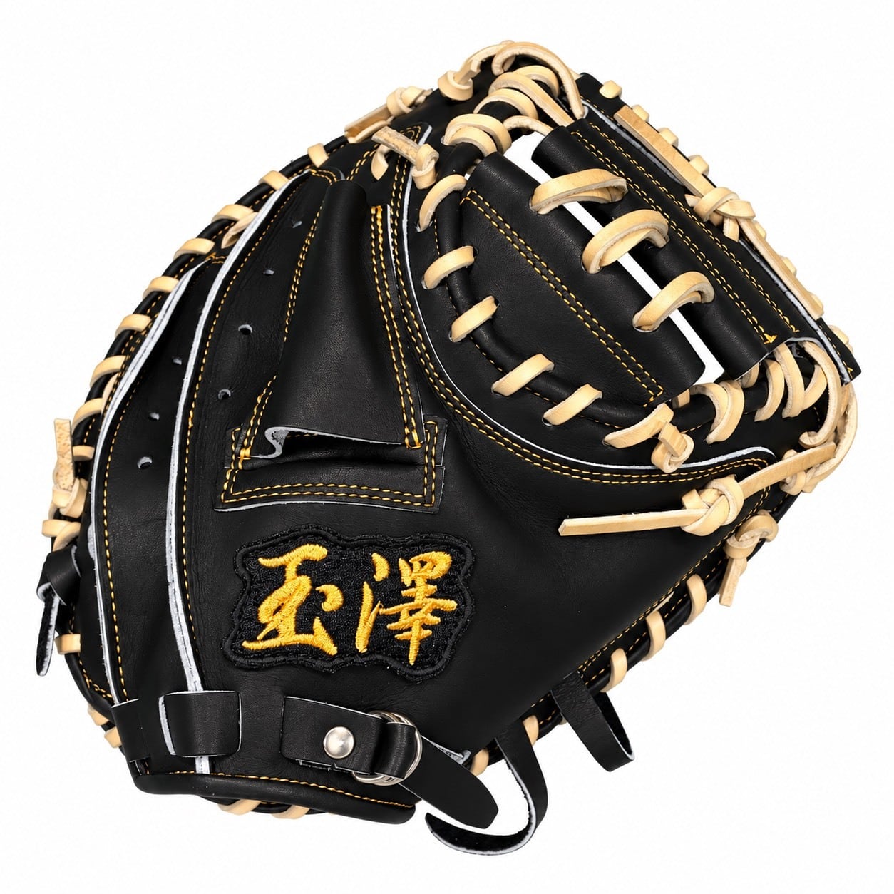 【軟式】玉澤 少年用キャッチャーミット TUC-J120R 右投げ(本体:ブラック 紐:キャメル)|タマザワ