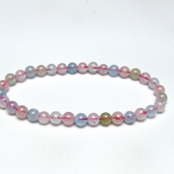 ミックスカラーベリル ブレスレット 5mm 一点物 メール便可 [M便 1/10] 111-48829