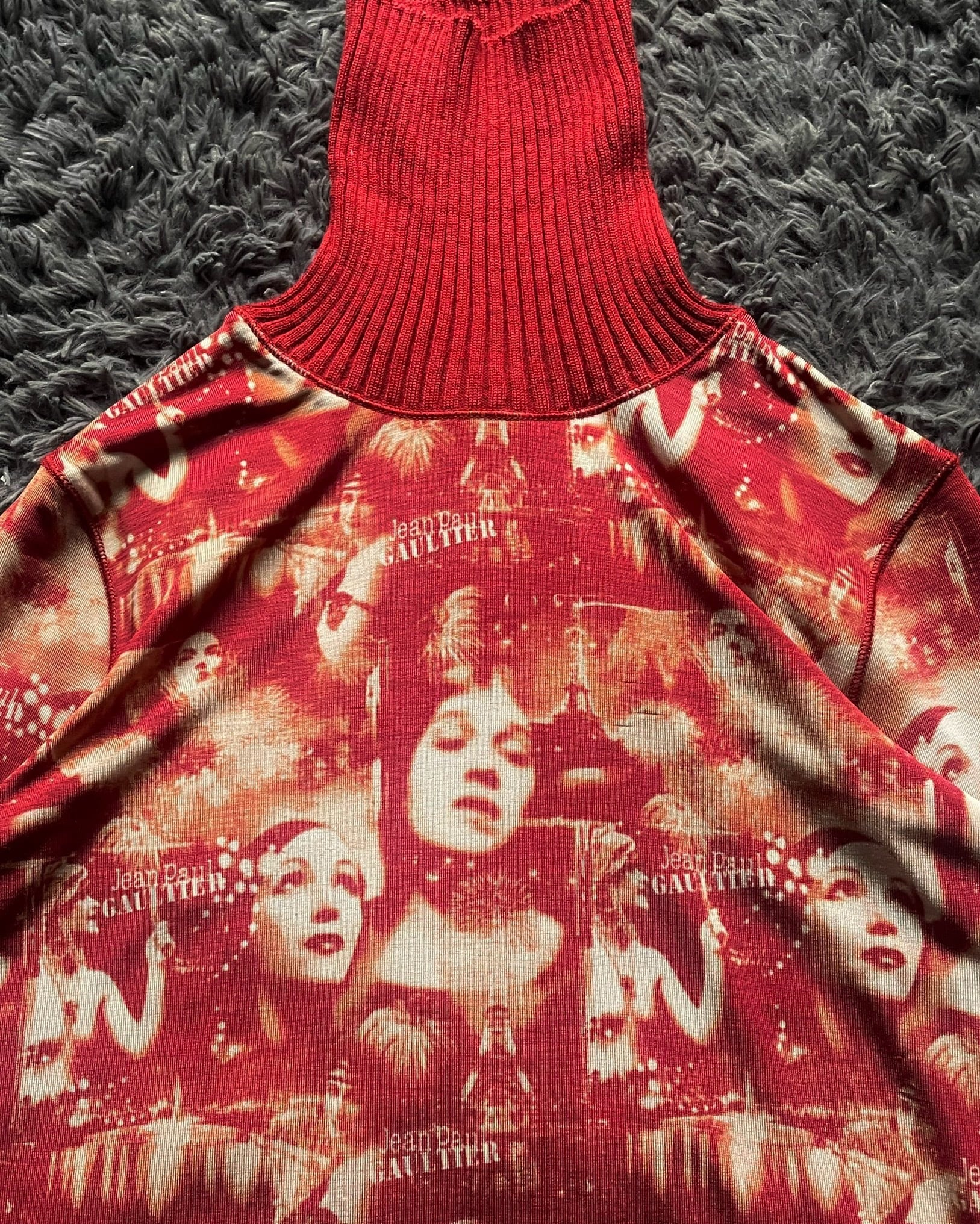 1990s jean paul gaultier portrait turtleneck knit top | ether