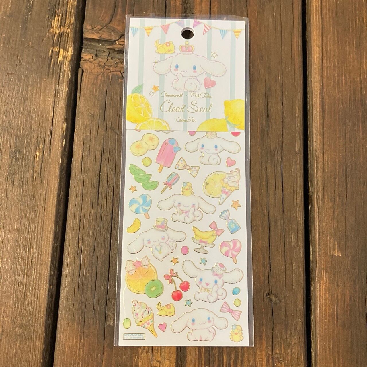 サンリオ×たけいみき シナモロール フレッシュシトラス 金箔クリアシール X12