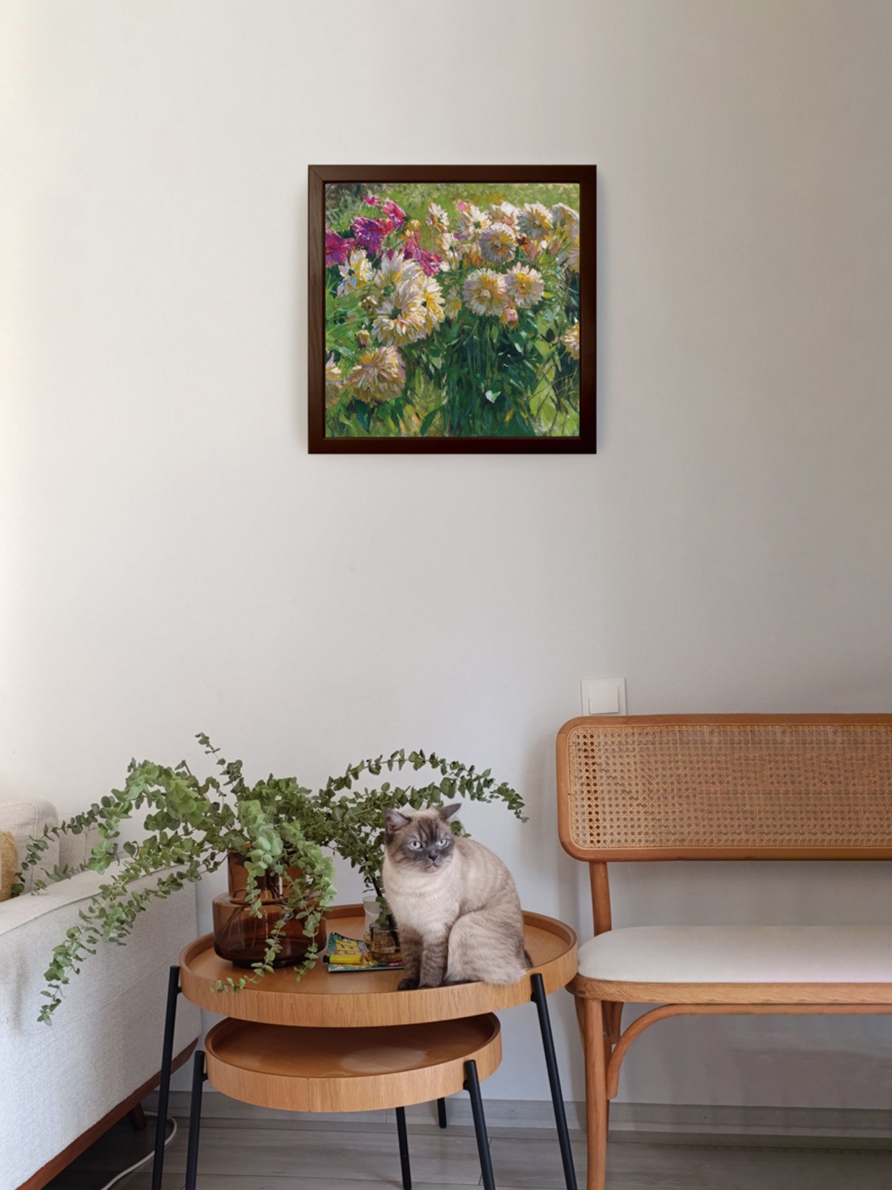 [額縁付き] Dahlias（ダリア） カール・モル アートポスター 323×323mm 風景画 額装 天然木 ポスターフレーム 木製 絵画 日本製 APFS036 - 4