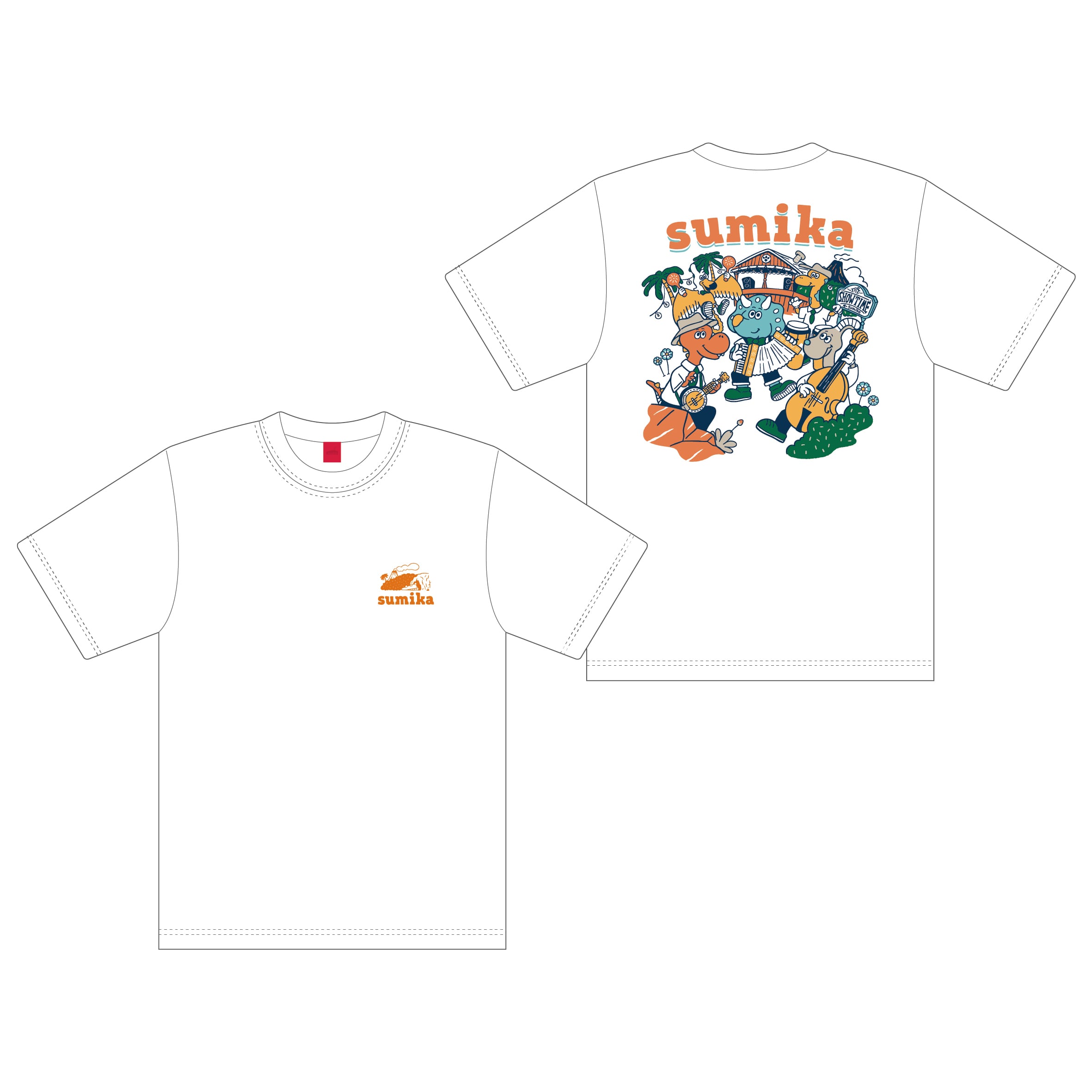 sumika / "JURASSIC" Tシャツ（ホワイト）