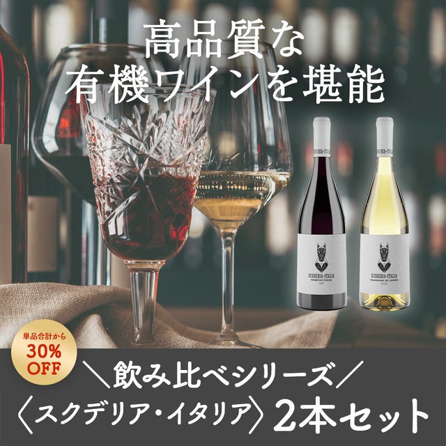 飲み比べシリーズ！スクデリア・イタリア赤白ミックスワイン2本セット〈30%OFF〉(B702011)