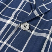 VAN JAC ヴァンヂャケット チェック柄 コットン&リネン テーラードジャケット サイズ L /ネイビー