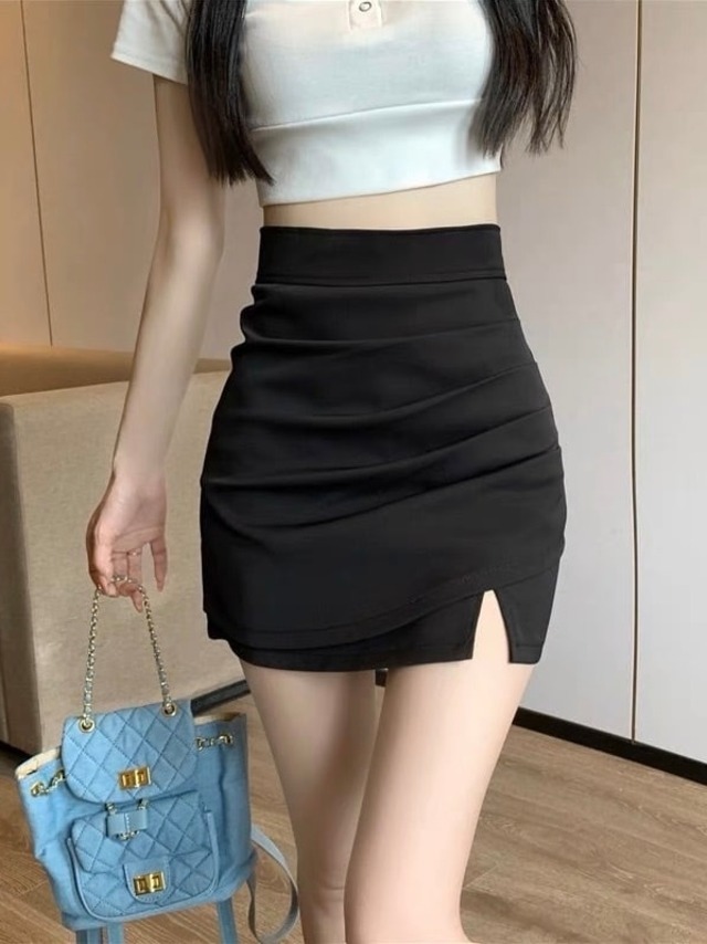 mini slit tight skirt 2color