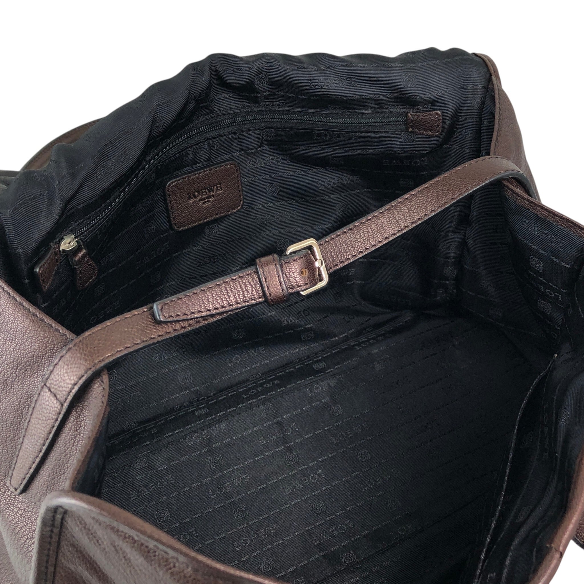 LOEWE ロエベ アラモ ハンドバッグ ブラウン アナグラム レザー