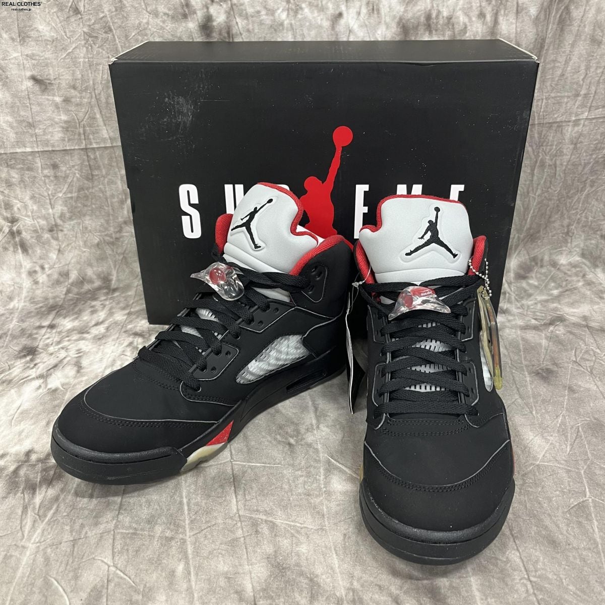 ナイキ ×シュプリーム SUPREME  15AW  AIR JORDAN 5 RETRO SUPREME 824371-001 エアジョーダン5レトロスニーカー メンズ 27.5cm