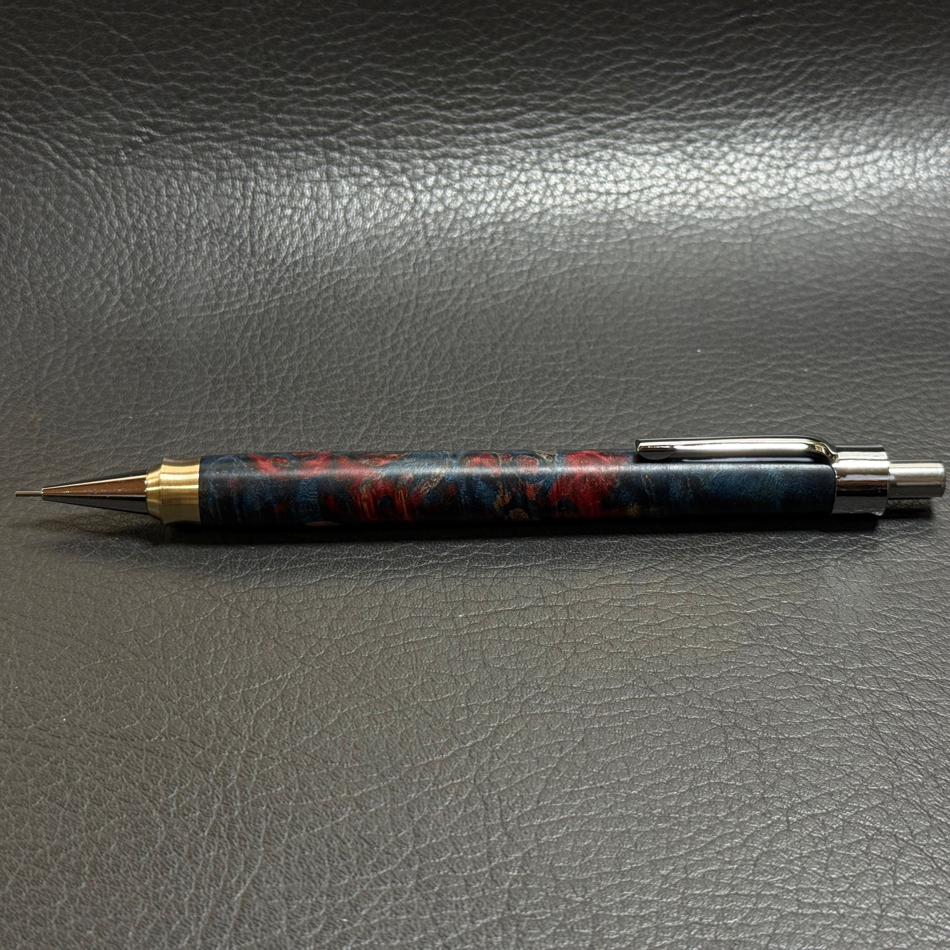 600楓瘤スタビ 木製シャーペン 強低重心ダブルR 真鍮 | handwood