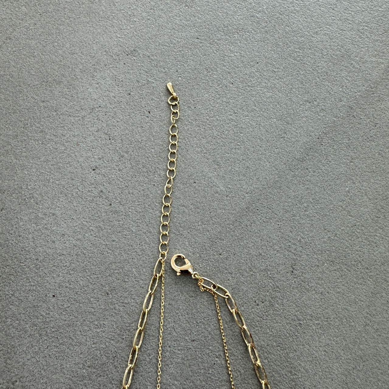 double chain motif necklace/gold