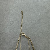 double chain motif necklace/gold